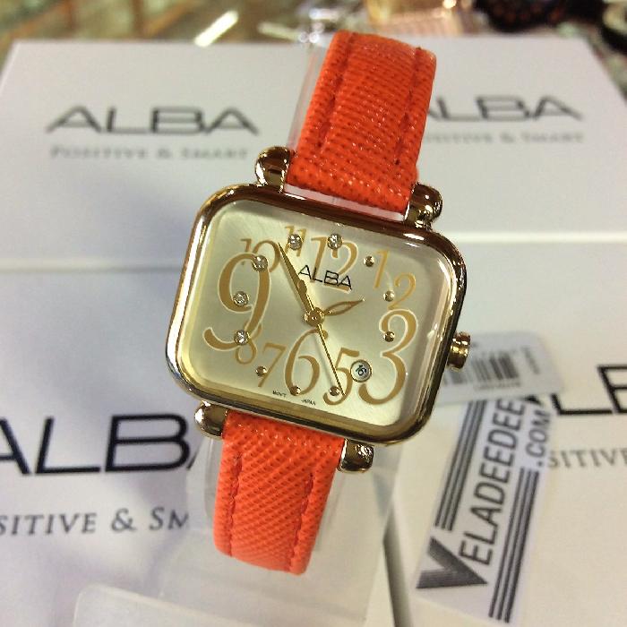  Alba modern ladies นาฬิกาข้อมือหญิง ทรงสี่เหลี่ยม สายสแตนเลส รุ่น AH7K10X1
