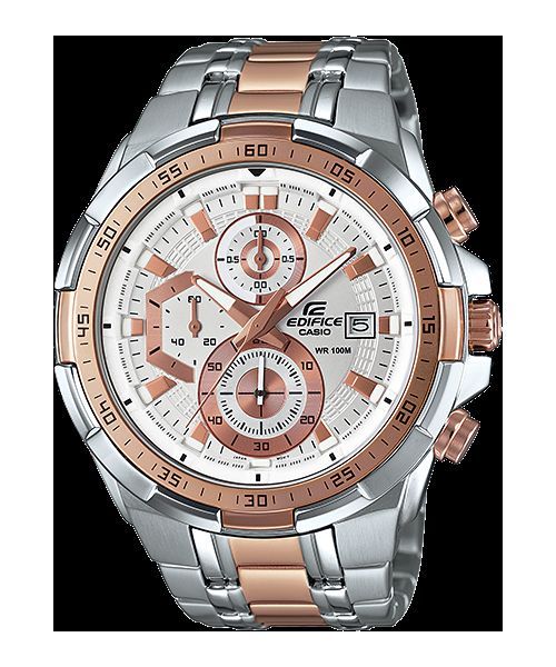 Casio Edifice นาฬิกาข้อมือสุภาพบุรุษ สายแสตนเลส รุ่น EFR-539SG-7A5VUDF (Silver/Pink gold)