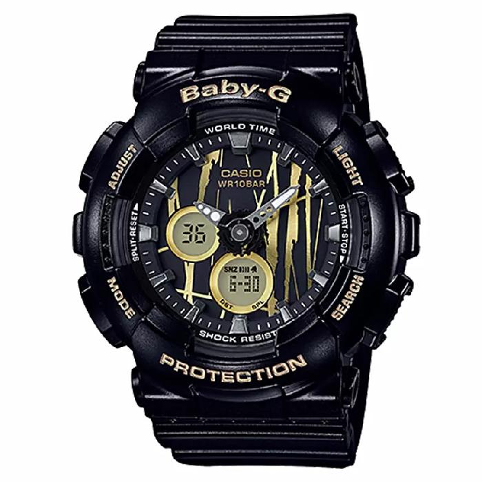 Casio Baby-G นาฬิกาข้อมือผู้หญิง สายเรซิ่น รุ่น BA-120SP-1ADR (Black)