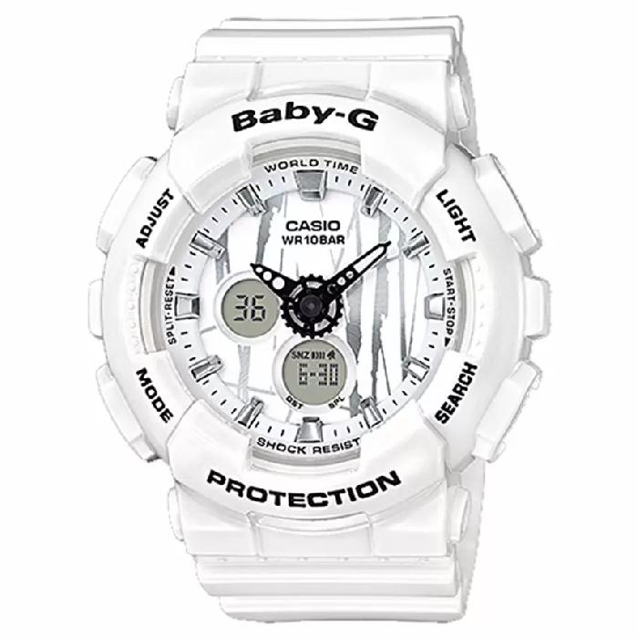 Casio Baby-G นาฬิกาข้อมือผู้หญิง สายเรซิ่น รุ่น BA-120SP-7ADR (White)