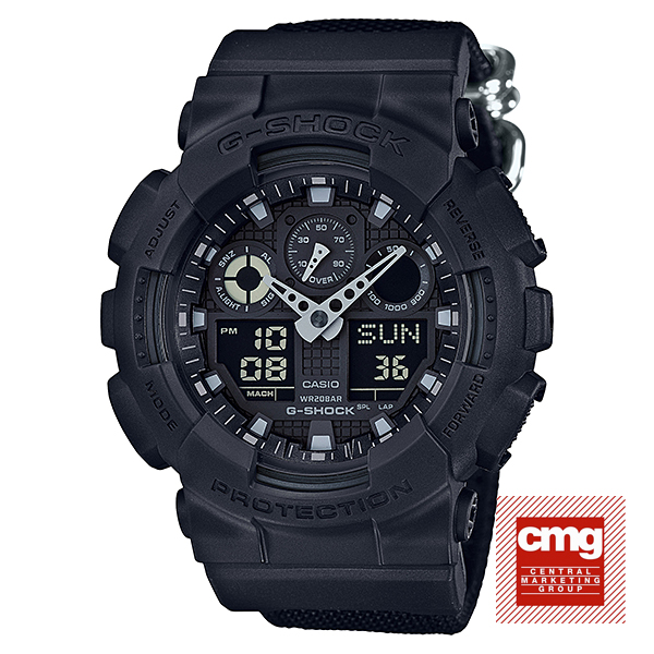 CASIO G-SHOCK นาฬิกาข้อมือผู้ชาย สายผ้านาโต รุ่น Limited Edition GA-100BBN-1A