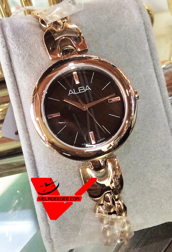 Alba modern ladies นาฬิกาข้อมือหญิง ทรงกลม สายสแตนเลสสีทอง รุ่น AH8326X1