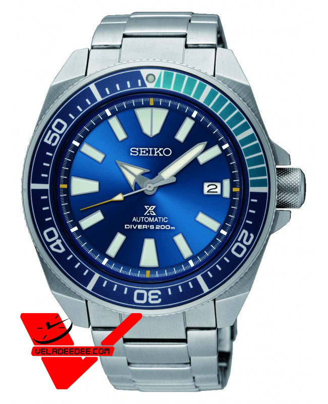 Seiko Blue Lagoon Samurai Limited Editions นาฬิกาข้อมือผู้ชาย สายสแตนเลส รุ่น SRPB09K1 