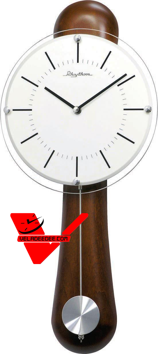 RHYTHM Japan นาฬิกาแขวน ตัวเรือนไม้แท้ แนววินเทจ  รุ่น CMP525NR06