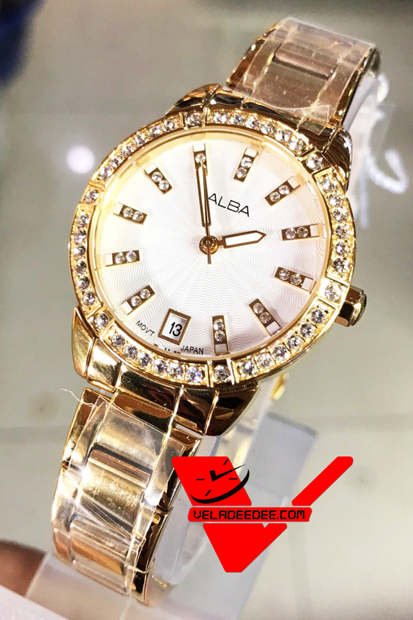 ALBA modern ladies นาฬิกาข้อมือหญิง สายสแตนเลสสีทอง รุ่น AG8H02X1