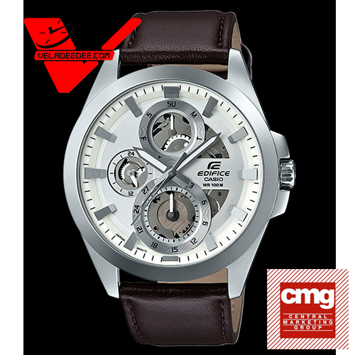 Casio Edifice (ประกัน CMG ศูนย์เซ็นทรัล) นาฬิกาข้อมือ สายหนัง รุ่น ESK-300L-7A