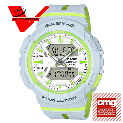 Casio Baby-G FOR RUNNING SERIES (ซีรีย์เพื่อนักวิ่ง) (ประกันCMG) นาฬิกาข้อมือผู้หญิง สายเรซิ่น รุ่น   BGA-240L-7A - สีเทา