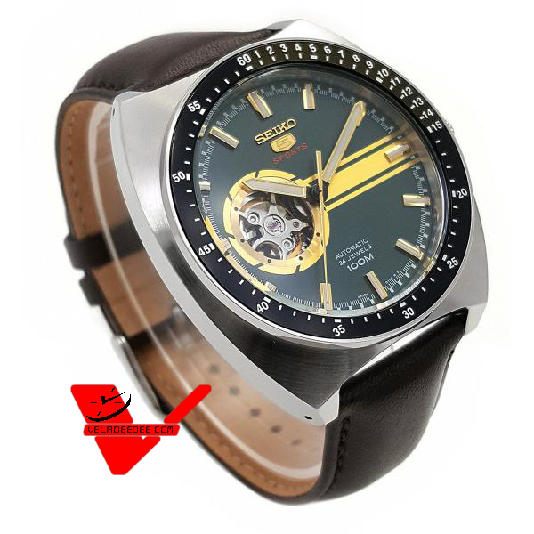 Seiko 5 Sports Retro Men Automatic Watch นาฬิกาข้อมือผู้ชาย  สายสหนัง รุ่น SSA333K1 