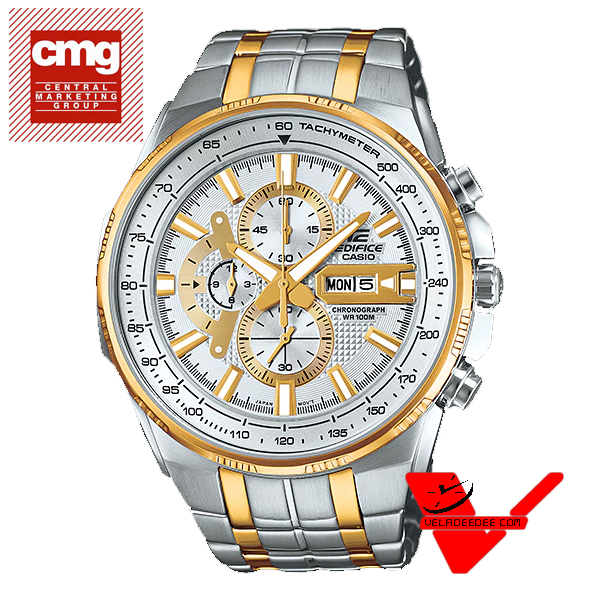 Casio Edifice นาฬิกาข้อมือผู้ชาย สายสแตนเลส รุ่น EFR-549SG-7AVUDF - สีเงิน/ทอง