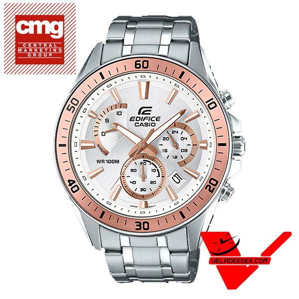 Casio Edifice นาฬิกาข้อมือผู้ชาย สายสแตนเลส (ประกัน CMG ศูนย์เซ็นทรัล1) รุ่น EFR-552D-7AV