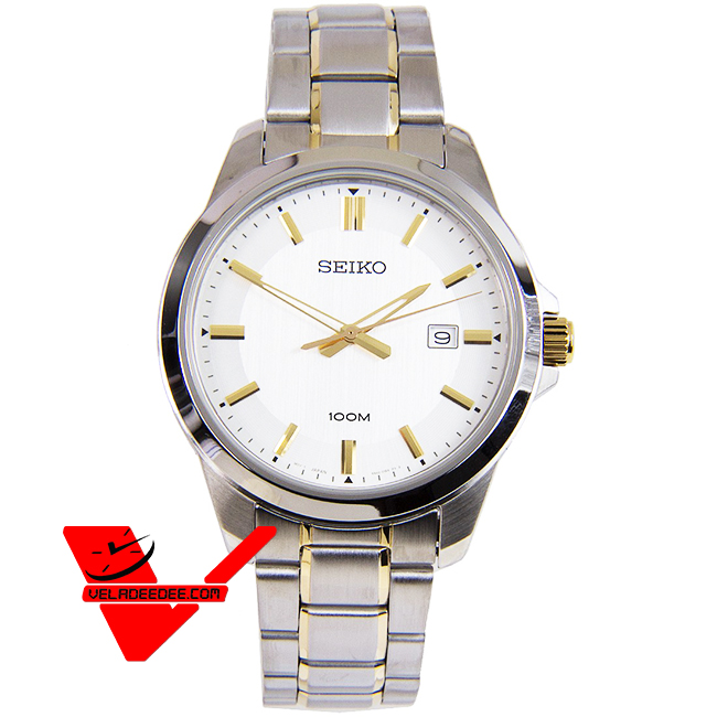 SEIKO Neo Classic นาฬิกาข้อมือผู้ชาย  สายสแตนเลสสีทองสลับเงิน รุ่น SUR247P1
