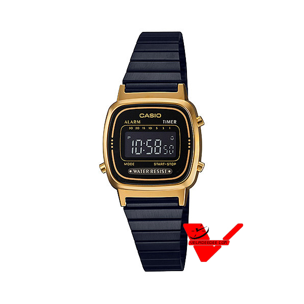  Casio (คาสิโอ) Standard Lady Digital นาฬิกาข้อมือ สายสแตนเลส รุ่น LA670WEGB-1B 