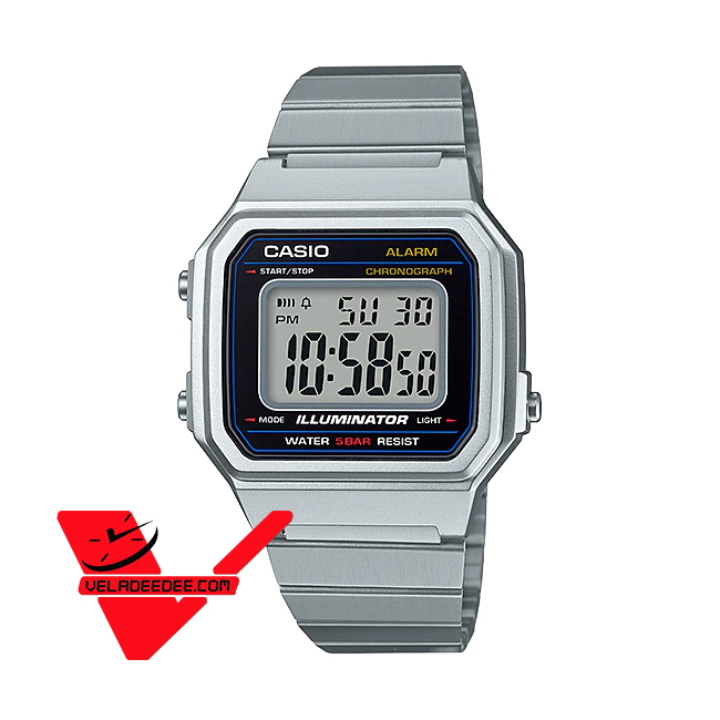 Casio (คาสิโอ) Standard  Digital นาฬิกาข้อมือ สายสแตนเลส รุ่น B650WD-1ADF