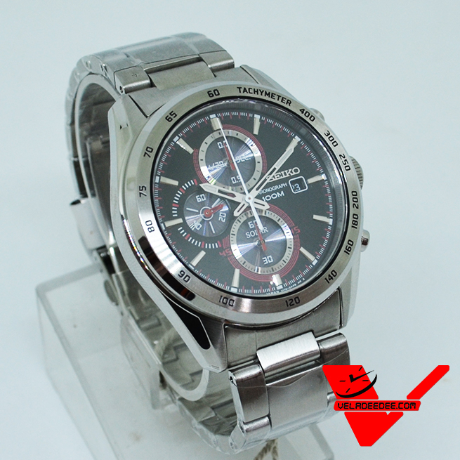 SEIKO Criteria Solar Chronograph นาฬิกาข้อมือผู้ชาย สายสแตนเลส กระจก Sapphire Crystal รุ่น SSC397P1