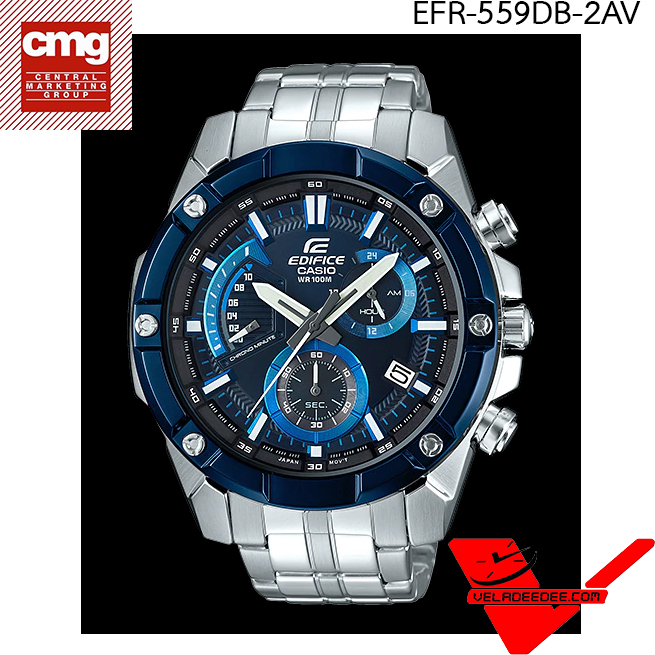  Casio Edifice นาฬิกาข้อมือสุภาพบุรุษ สายแสตนเลส รุ่น EFR-559DB-2AV