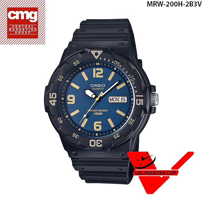 Casio Standard นาฬิกาข้อมือผู้ชาย สายเรซิ่น รุ่น MRW-200H-2B3V (ประกัน CMG ศูนย์เซ็นทรัล 1 ปี)