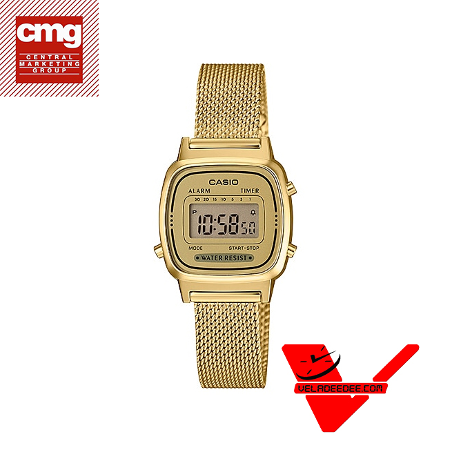 Casio (คาสิโอ) Standard Lady Digital นาฬิกาข้อมือ สายสแตนเลส รุ่น LA670WEMY-9DF