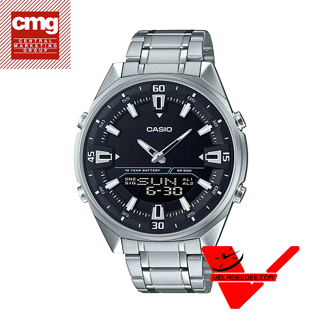 Casio Standard นาฬิกาข้อมือชาย สายสแตนเลส รุ่น AMW-830D-1AV (ประกันCMG)