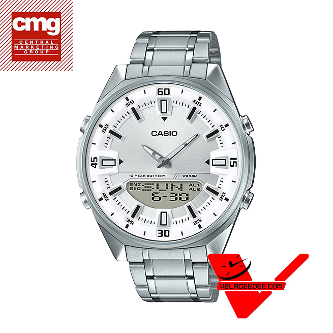 Casio Standard นาฬิกาข้อมือชาย สายสแตนเลส รุ่น AMW-830D-7AV (ประกันCMG)