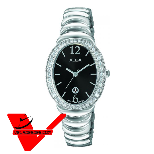 ALBA Crystal Swarovski นาฬิกาข้อมือหญิง สายสแตนเลส รุ่น AH7L49X