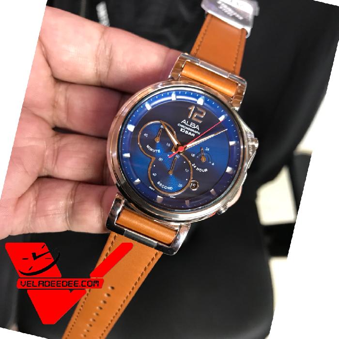  Alba Signa Chronograph Men's Watch นาฬิกาผู้ชาย สายหนังแท้ รุ่น AT3D71X