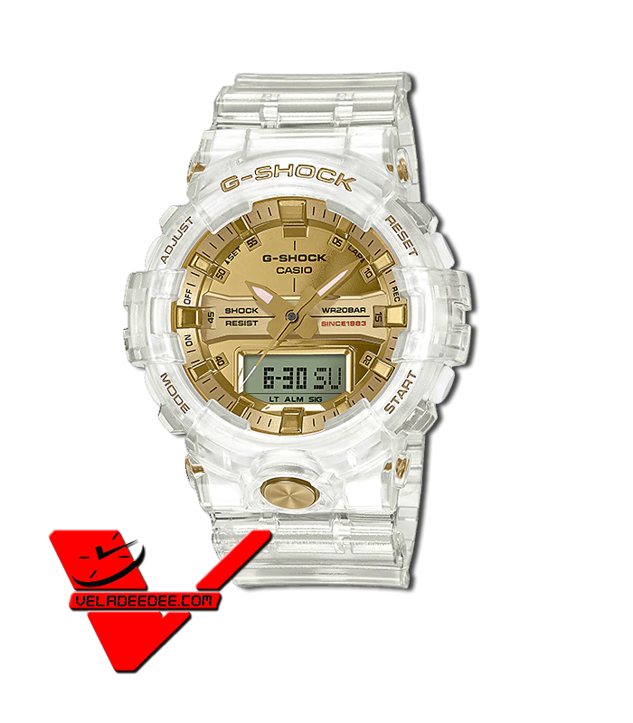Casio G-Shock นาฬิกาข้อมือผู้ชาย สายเรซิ่น รุ่น GA-835E-7A (ประกัน CMG) 35TH ANNIVERSAY GLACIER GOLD LIMITED EDITION - สีขาวใส