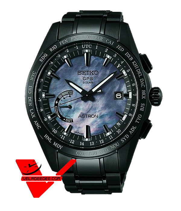 Seiko Astron GPS นาฬิกาข้อมือผู้ชาย Astron GPS Solar 8X Black High Intensity Titanium Baselworld Limited Edition รุ่น SSE091J1
