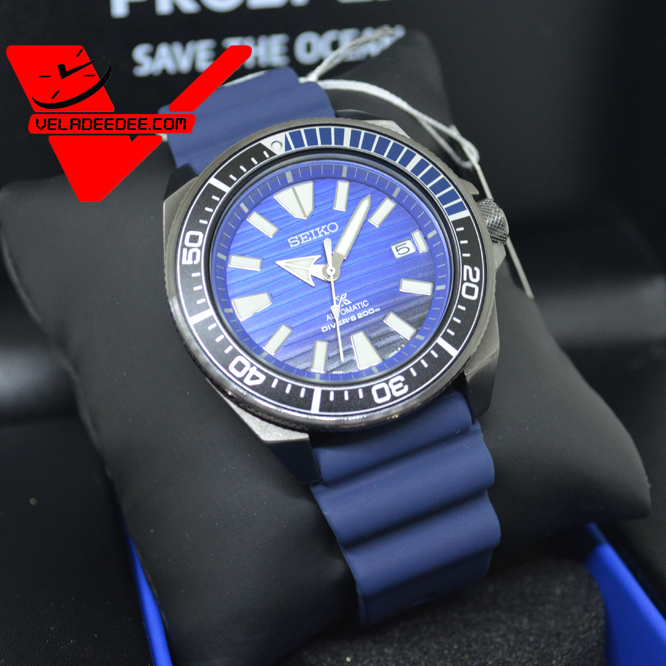 SEIKO Prospex Save The Ocean Samurai Special Edition Automatic นาฬิกาข้อมือผู้ชาย สายยาง รุ่น SRPD09K1