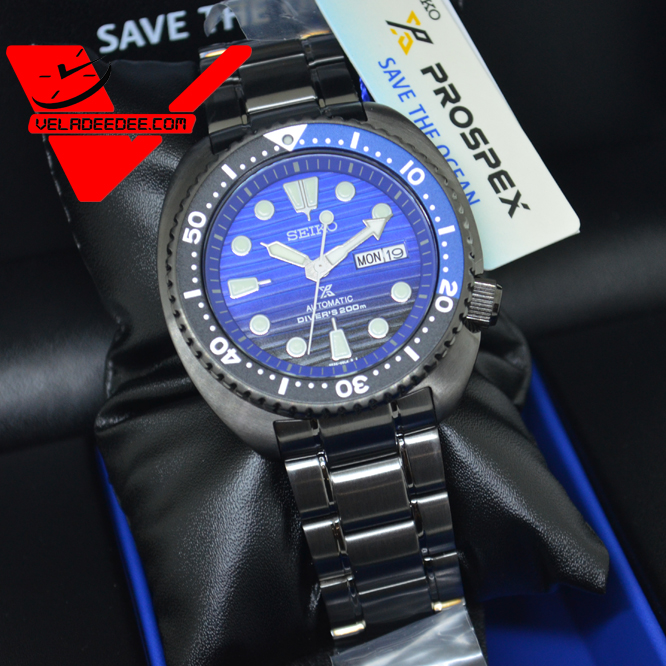 SEIKO TURTLES  Prospex Save The Ocean Special Edition Automatic นาฬิกาข้อมือผู้ชาย สายสแตนเลส รุ่น SRPD11K1