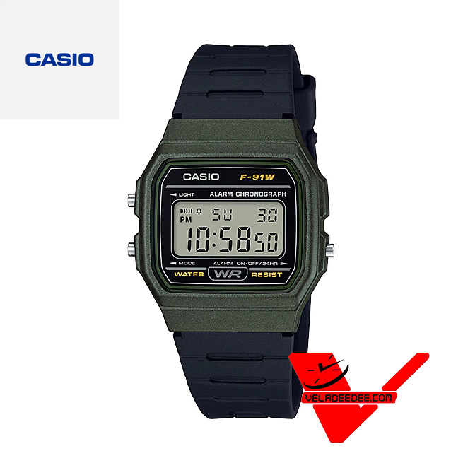 Casio นาฬิกาข้อมือ สายเรซิ่น (ประกันCMG) รุ่น F-91WM-3A