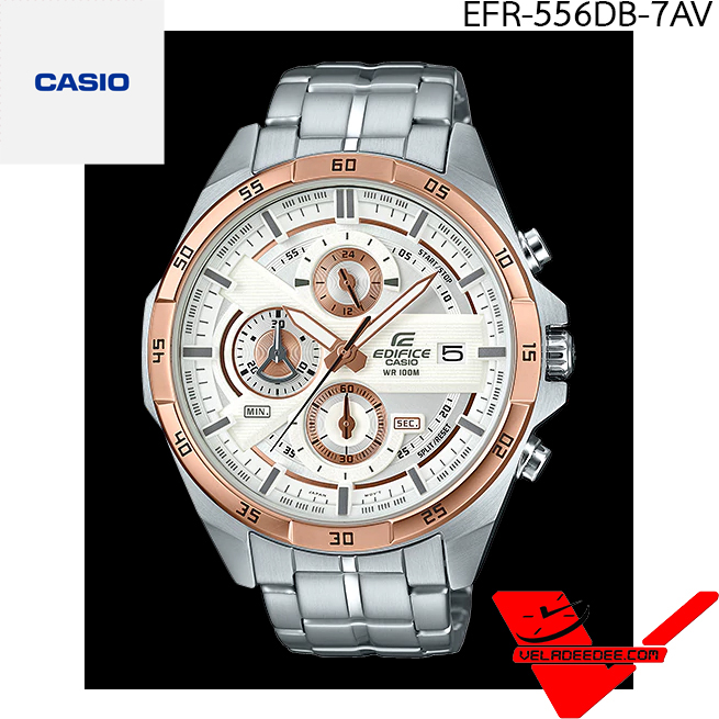 Casio Edifice นาฬิกาข้อมือสุภาพบุรุษ สายแสตนเลส รุ่น EFR-556DB-7AV