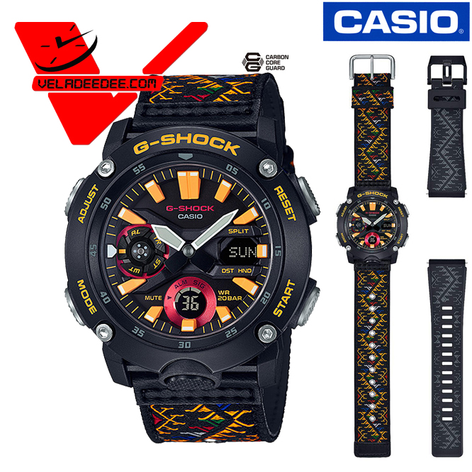 Casio G-Shock (ประกัน CMG ศูนย์เซ็นทรัล 1 ปี) GA-2000BT-1A Limited  ลิมิเตดชุดเช็ตใหม่ล่าสุด แถมสาย 1เส้น นาฬิกาข้อมือผู้ชาย สายเรซิ่น รุ่น GA-2000BT-1ADR veladeedee