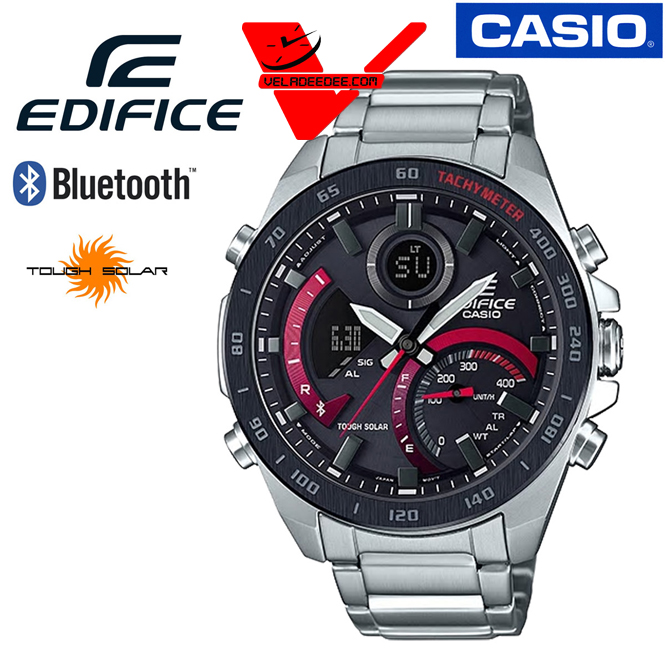  Casio Edifice (ประกัน CMG ศูนย์เซ็นทรัล)  นาฬิกาผู้ชาย ECB-900DB-1A ECB-900DB โครโนกราฟพลังงานแสงอาทิตย์ เชื่อมต่อแบบไร้สายโดยใช้ Bluetooth รุ่น ECB-900DB-1AVDR Veladeedee
