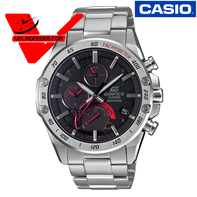 นาฬิกา Casio Edifice Bluetooth Smartphone Link นาฬิกาข้อมือ สายสแตนเลส รุ่น (ประกัน CMG ศูนย์เซ็นทรัล) กระจก Sapphire glass รุ่น EQB-1000XD-1A