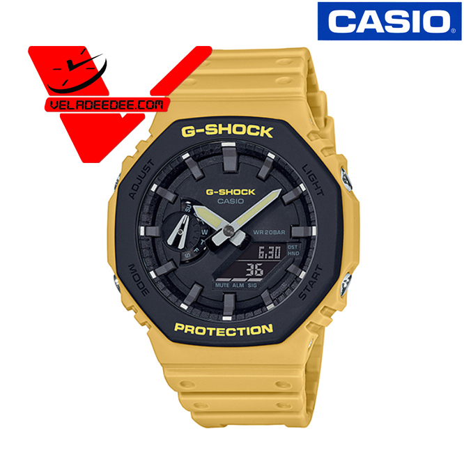 CASIO G-SHOCK GA-2110SU นาฬิกาข้อมือชาย สายเรซิ่น (ประกัน CMG 1 ปี) รุ่น   GA-2110SU-9ADR (สีเหลือง) veladeedee