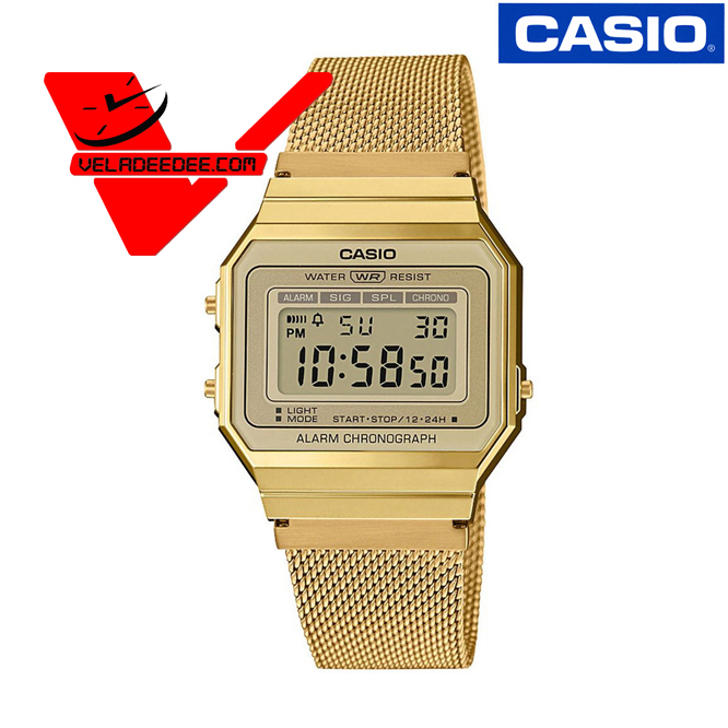 นาฬิกา Casio A700WMG-9A คอลเลคชั่นวินเทจ (ประกัน CMG ศูนย์เซ็นทรัล1ปี) นาฬิกาข้อมือ สายสแตนเลส รุ่น Casio A700WMG-9ADF Veladeedee