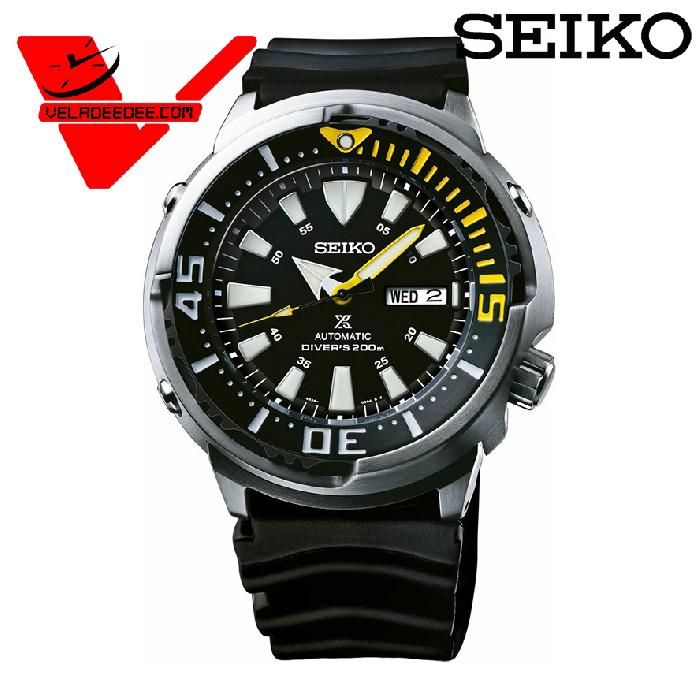 นาฬิกา Seiko Prospex Baby Tuna SRPE87K นาฬิกาข้อมือผู้ชาย สายเรซิ่น Sports Automatic DIVER 200 M Mens Watch รุ่น SRPE87K1 Veladeedee 
