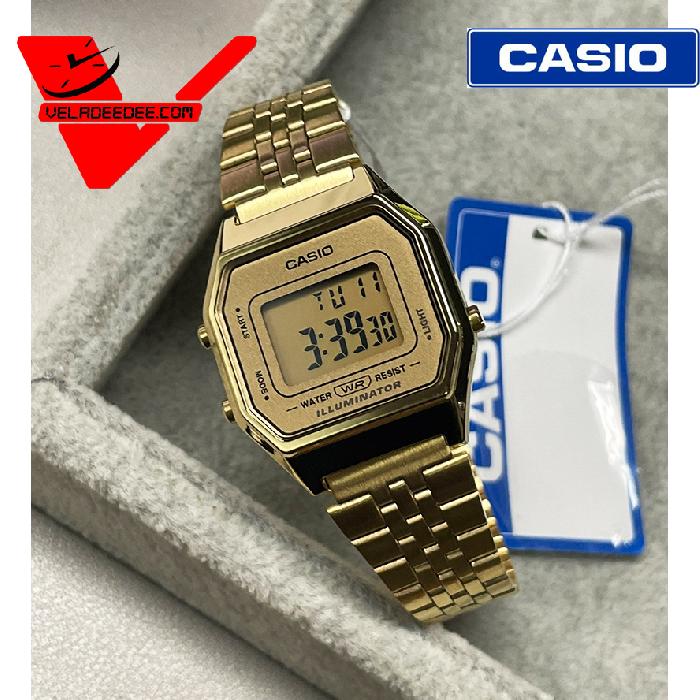 Casio Standard (ประกัน CMG ศูนย์เซ็นทรัล) นาฬิกาผู้หญิง นาฬิกาเรือนทอง นาฬิกาข้อมือแบบดิจิตอล รุ่น LA680WGA-9DF - Gold