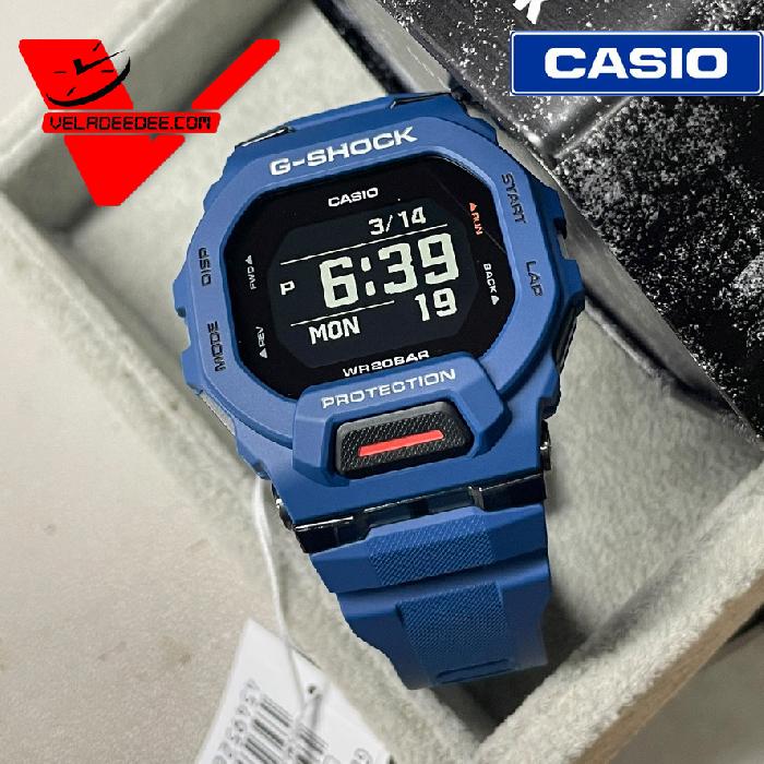 CASIO G-SHOCK GBD-200 นาฬิกาข้อมือชาย สายเรซิ่น เชื่อมต่อแอป G-SHOCK MOVE and Bluetooth (ประกัน CMG ศูนย์เซ็นทรัล 1 ปี) รุ่น GBD-200-2DR (น้ำเงิน)