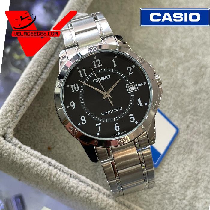 Casio Standard นาฬิกาข้อมือชาย (ประกันCMG ศูนย์เซ็นทรัล 1 ปี) รุ่น  MTP-V004D-1B (หน้าดำ)