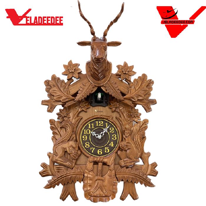 นาฬิกาแขวน เวลาดีดีกุ๊กกู ตัวเรือนไม้แท้ veladeedee Cuckoo Clock ตัวเรือนไม้แท้ รุ่น V6609-BR-AR