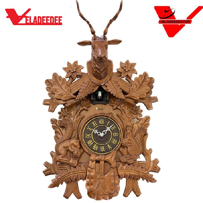 นาฬิกาแขวน เวลาดีดีกุ๊กกู ตัวเรือนไม้แท้ veladeedee Cuckoo Clock ตัวเรือนไม้แท้ รุ่น V6609-BR-RM