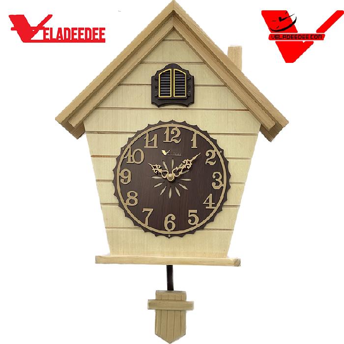 Veladeedee Cuckoo Clock นาฬิกาแขวน เวลาดีดีกุ๊กกู ตัวเรือนไม้แท้ รุ่น V6610-CR-AR