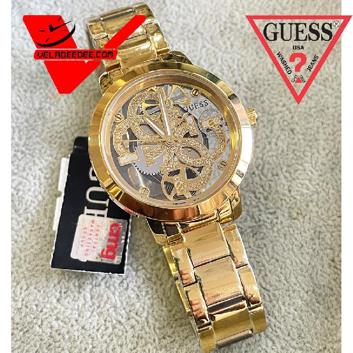 GUESS นาฬิกาข้อมือรุ่น QUATTRO CLEAR GW0300L2 สีทอง ของแท้รับประกัน CMG 2 ปี สินค้าใหม่ของแท้