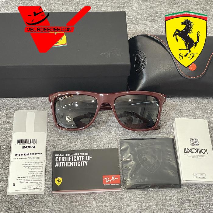 แว่นตากันแดด ยี่ห้อ RayBan FERRARI COLLECTION รุ่น RB4413M F6858757 (น้ำตาล) ขนาด 57