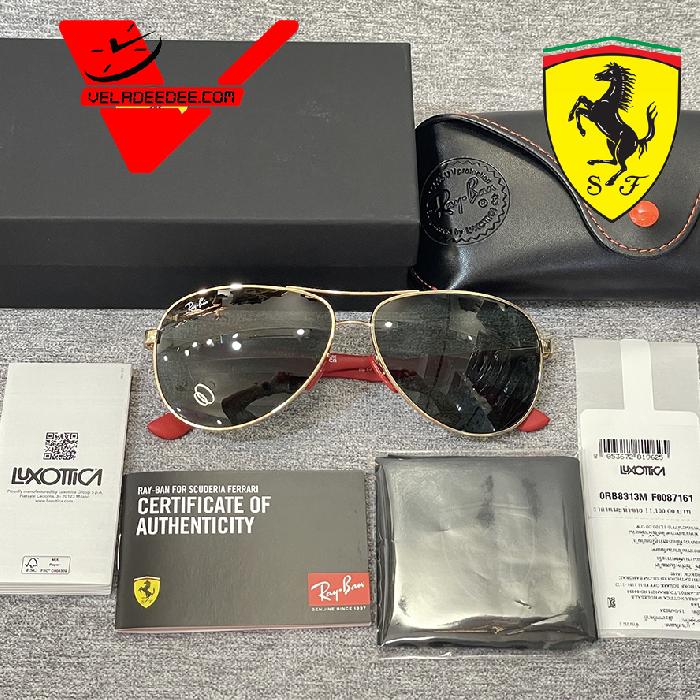 แว่นตากันแดด ยี่ห้อ RayBan FERRARI COLLECTION รุ่น RB8313M F0087161 (ทอง) ขนาด 61