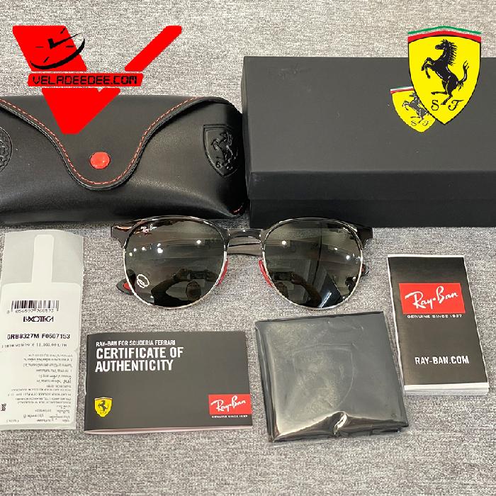 แว่นตากันแดด ยี่ห้อ RayBan FERRARI COLLECTION รุ่น RB8327M F0607153 (ดำเงา) ขนาด 53