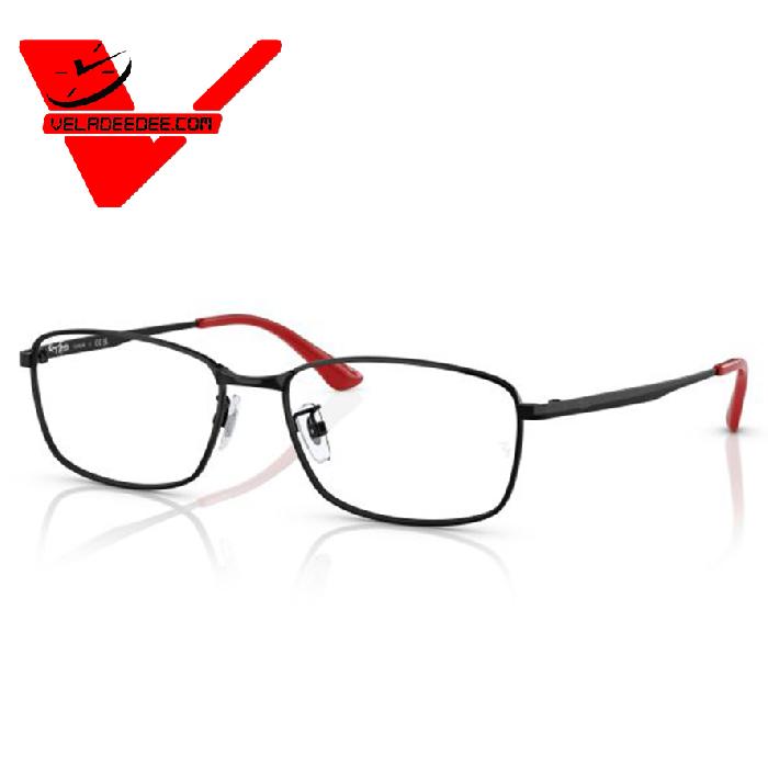 กรอบแว่นตา Ray-Ban Titanium รุ่น RX8775D 1237 56 Black with Red ขนาด 56 มม รับประกันศูนย์ 2 ปี