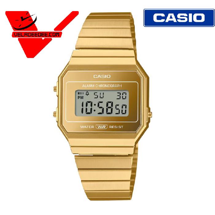 นาฬิกา Casio A700WEVG-9A คอลเลคชั่นวินเทจ (ประกัน CMG ศูนย์เซ็นทรัล1ปี) นาฬิกาข้อมือ สายสแตนเลส รุ่น Casio A700WEVG-9ADF 