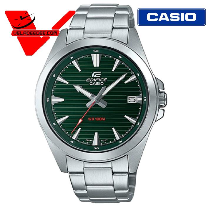 Casio Edifice (ประกัน CMG ศูนย์เซ็นทรัล1ปี) นาฬิกาข้อมือสุภาพบุรุษ สายสเตนเลสสตีล รุ่น  EFV-140D-3A (เขียว)